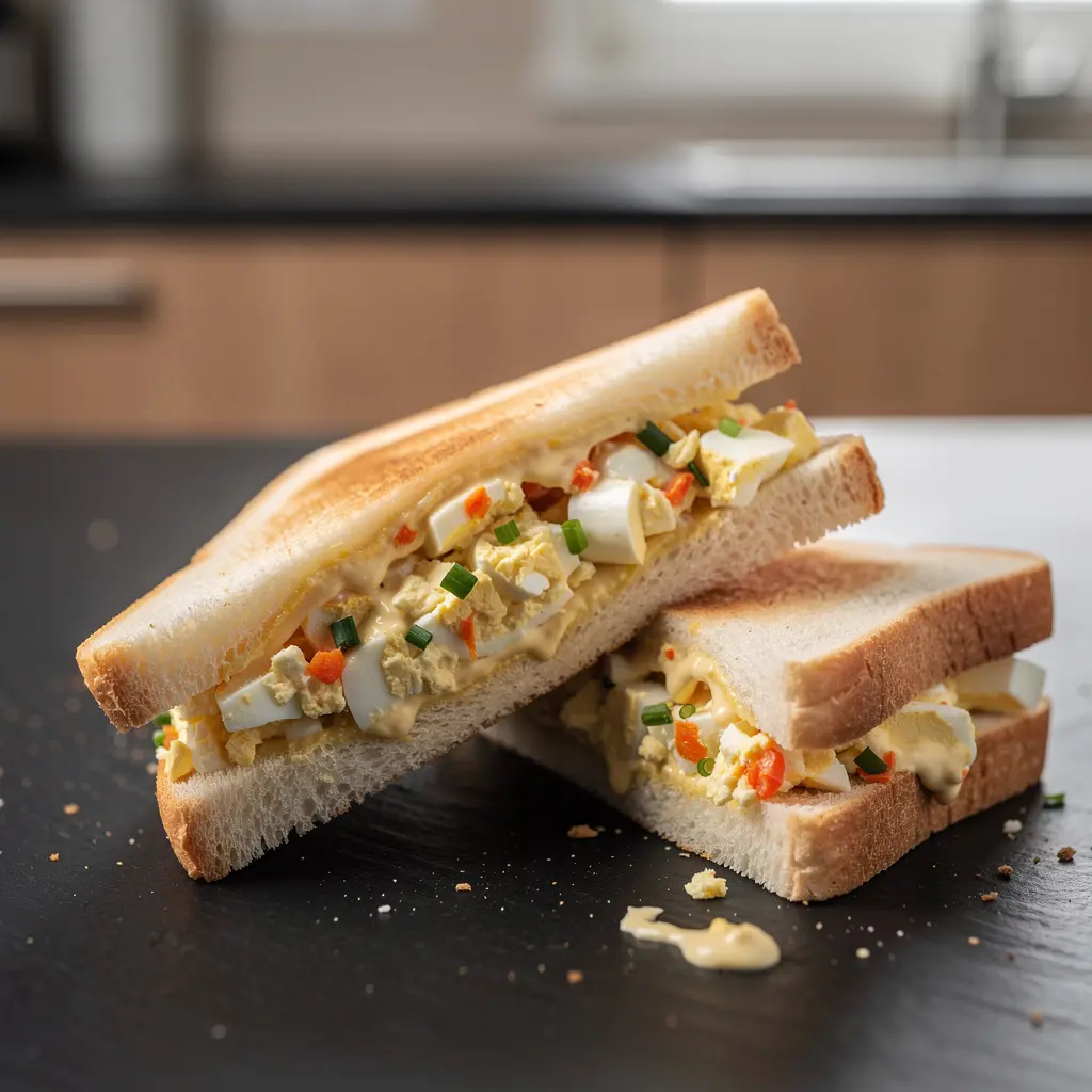 Panini coreani con crema di uova e kimchi