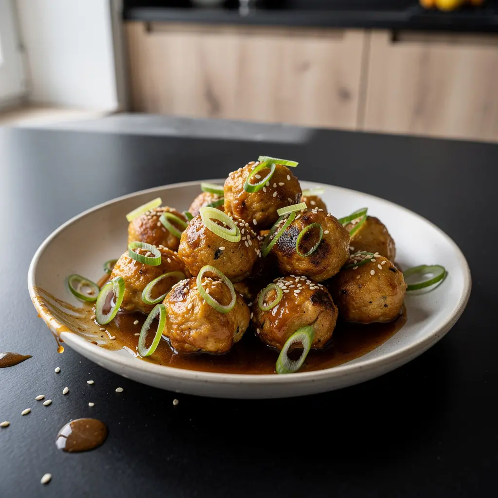 Korean Fish Meatballs in Soy-Honey Sauce