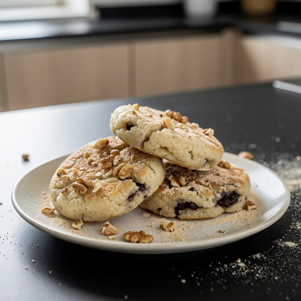 Koreańskie naleśniki ryżowe z pastą z czerwonej fasoli injeolmi hotteok