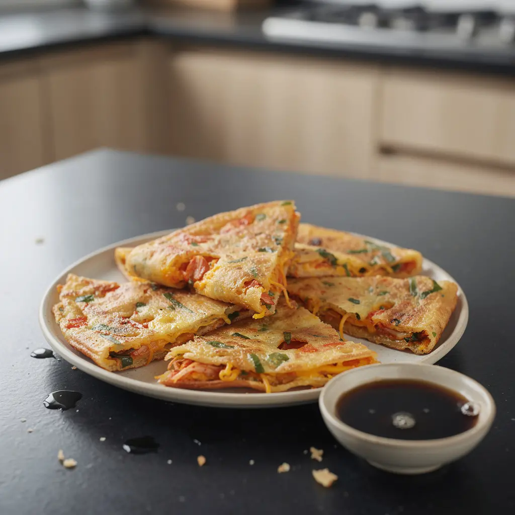 Koreańskie naleśniki z kimchi i serem