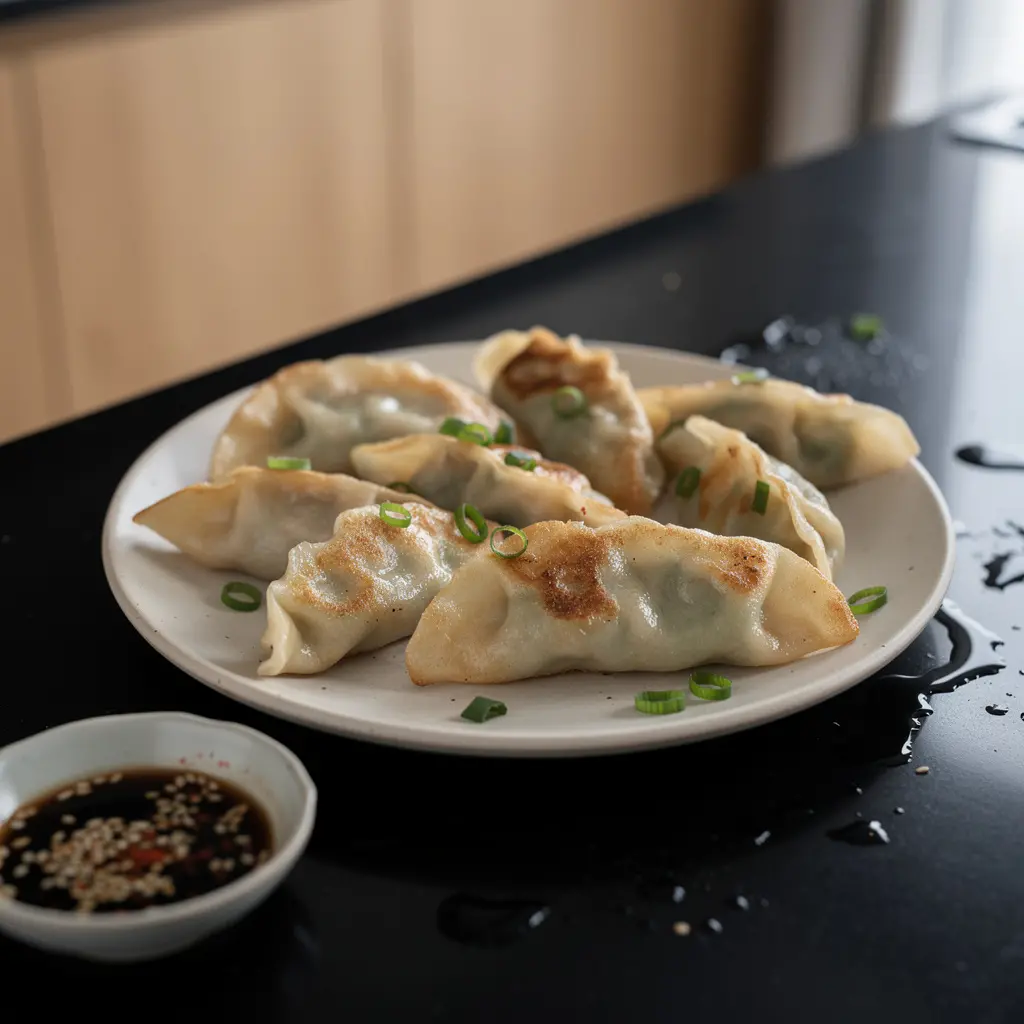 Korean mandu dumplings with pork and cabbage