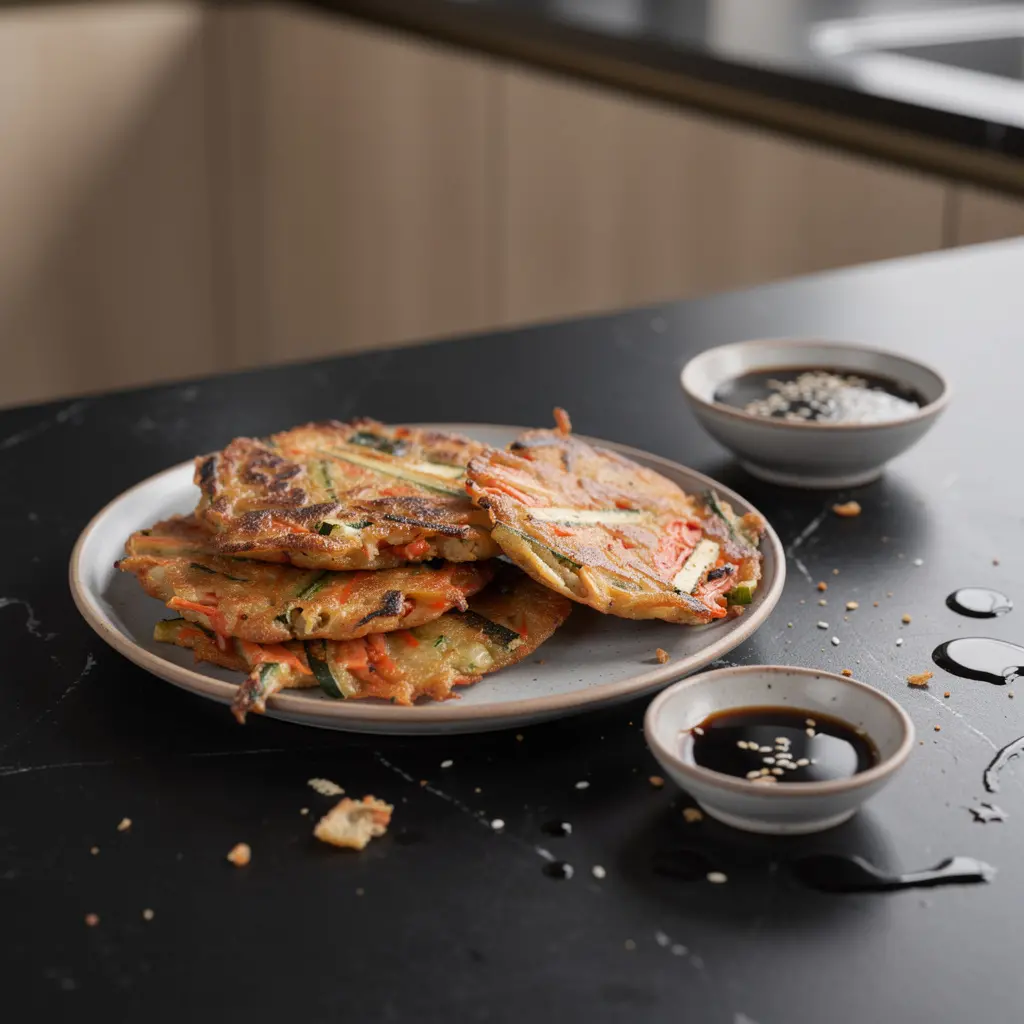 Koreańskie placuszki z kimchi i cukinią