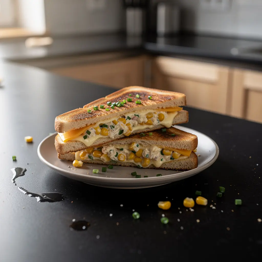 Toast coreani con formaggio, mais e maionese