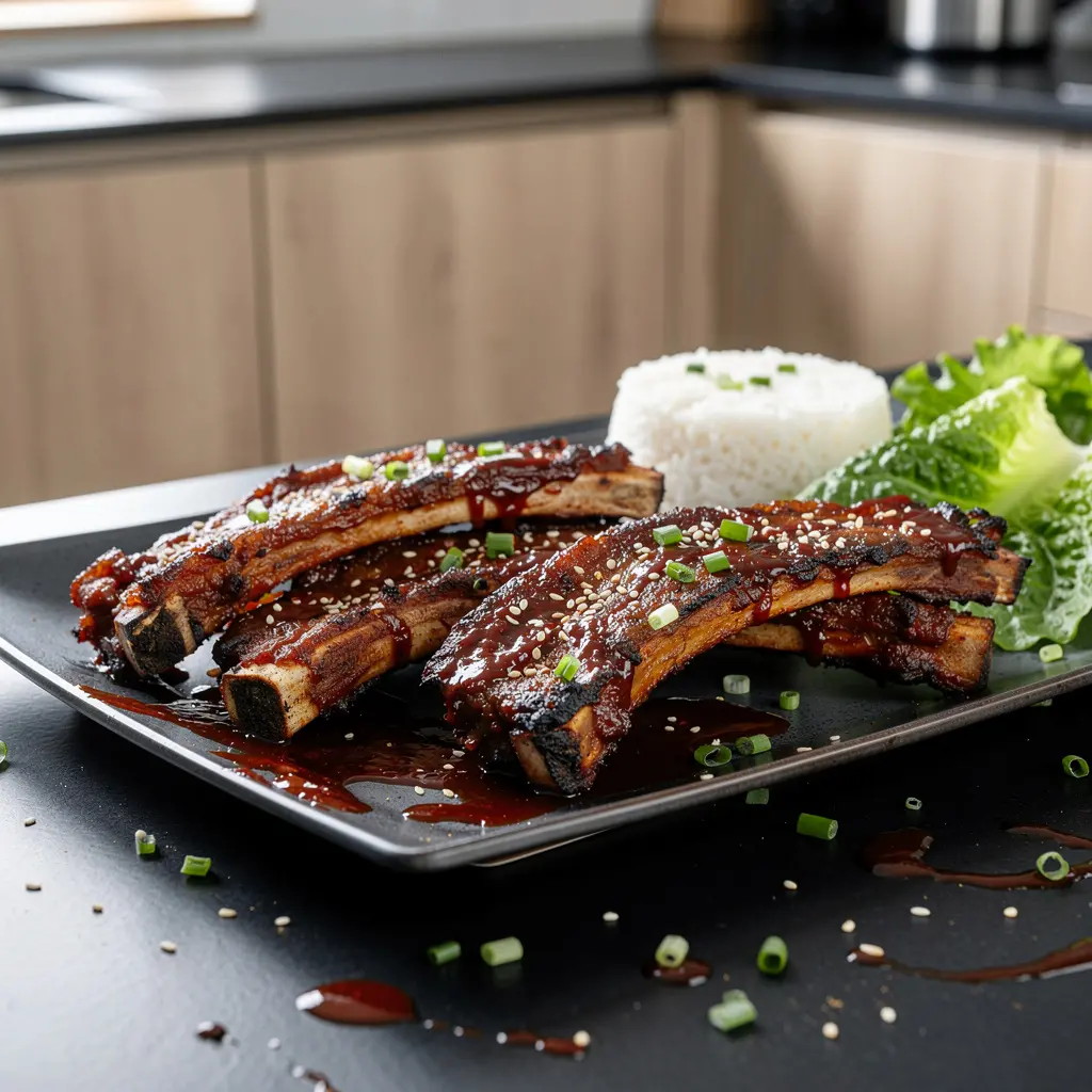 Koreańskie żeberka wieprzowe w sosie gochujang z piekarnika