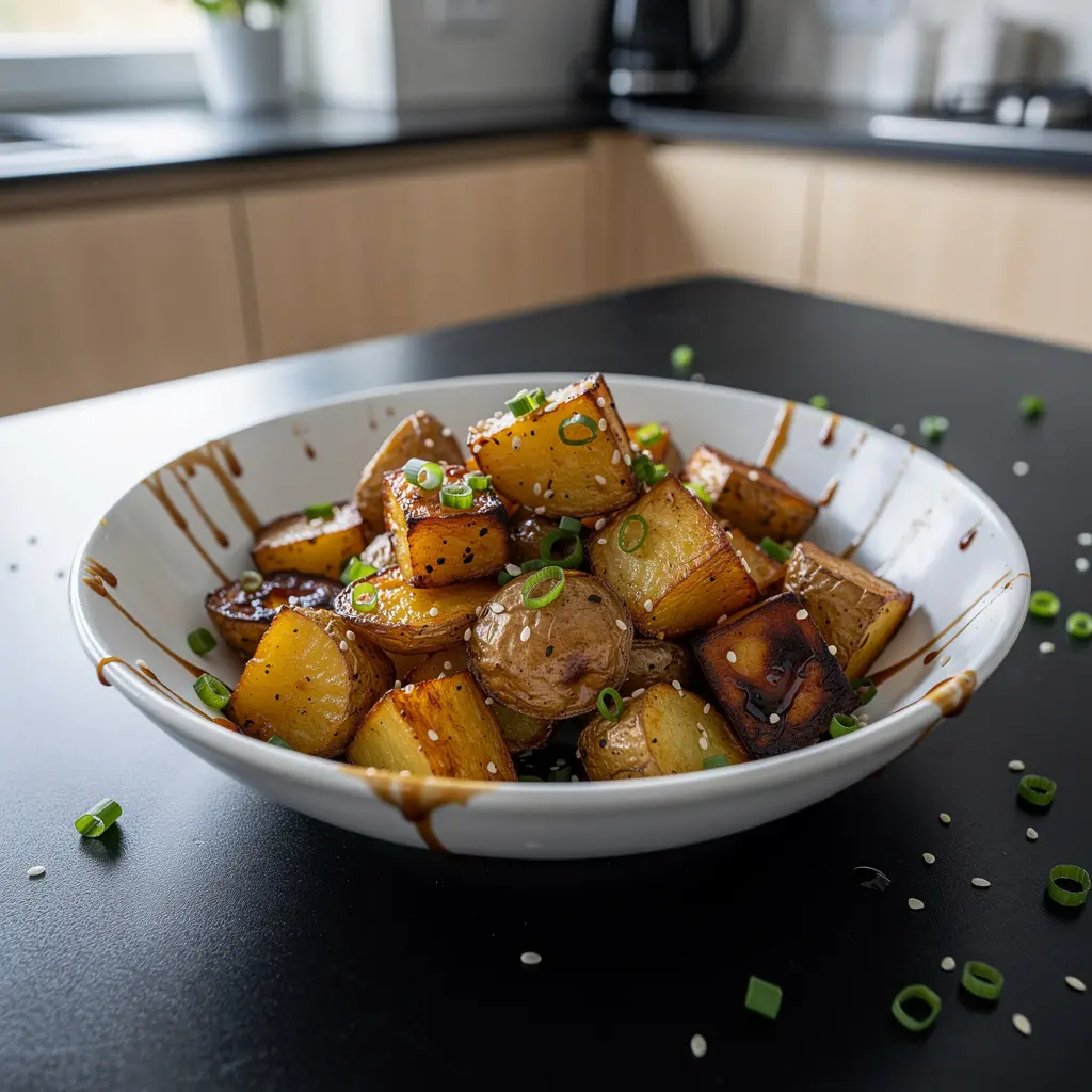 Pommes de terre coréennes rôties au miel et à la sauce soja