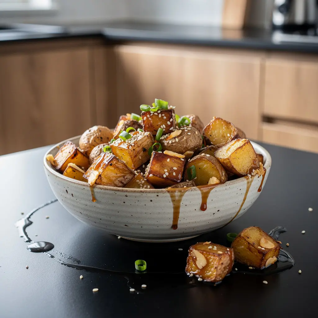 Pommes de terre coréennes rôties au miel et à la sauce soja