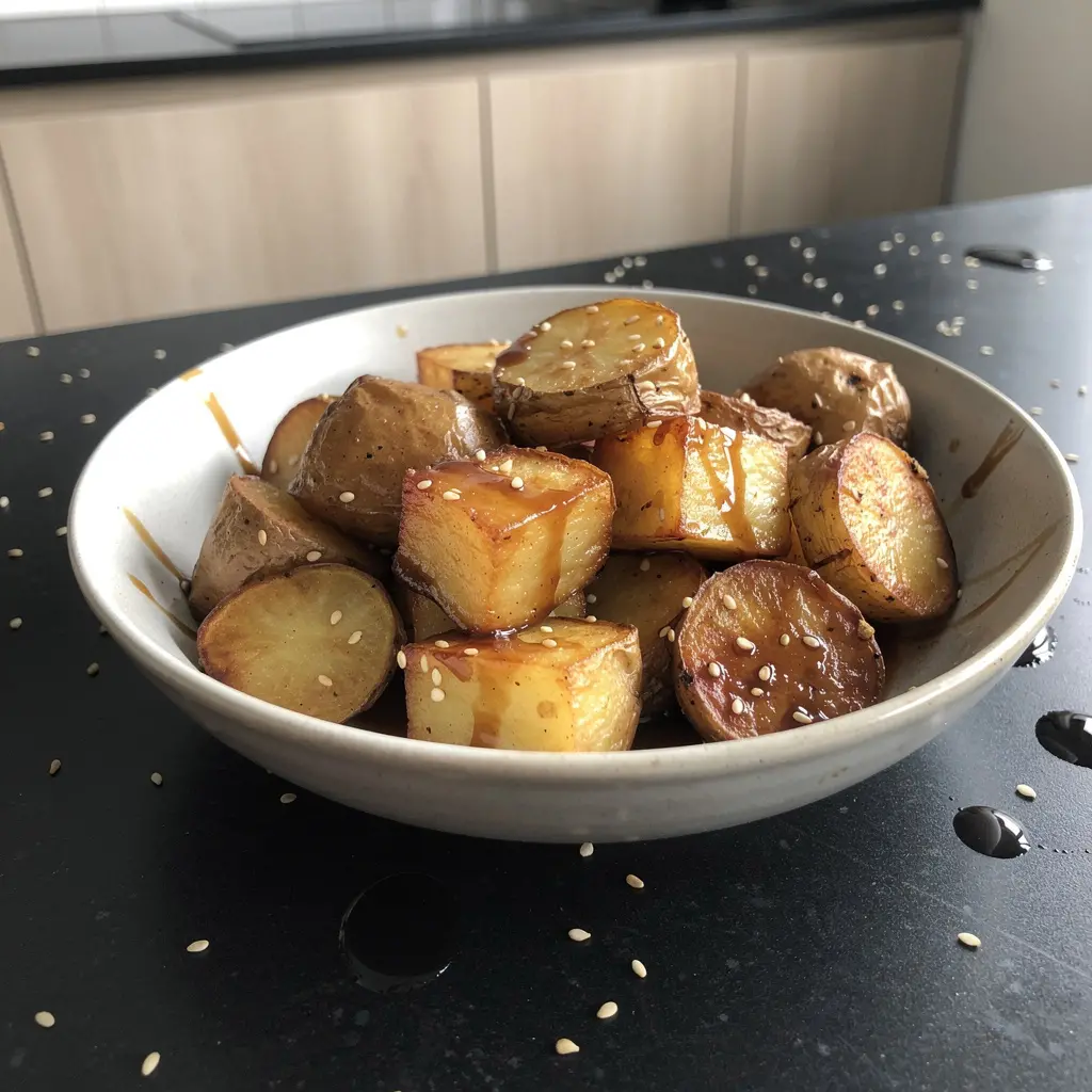 Korean Honey Soy Fried Potatoes with Sesame