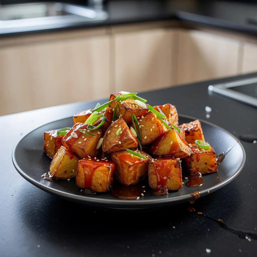 Pommes de terre sautées coréennes au gochujang et au miel