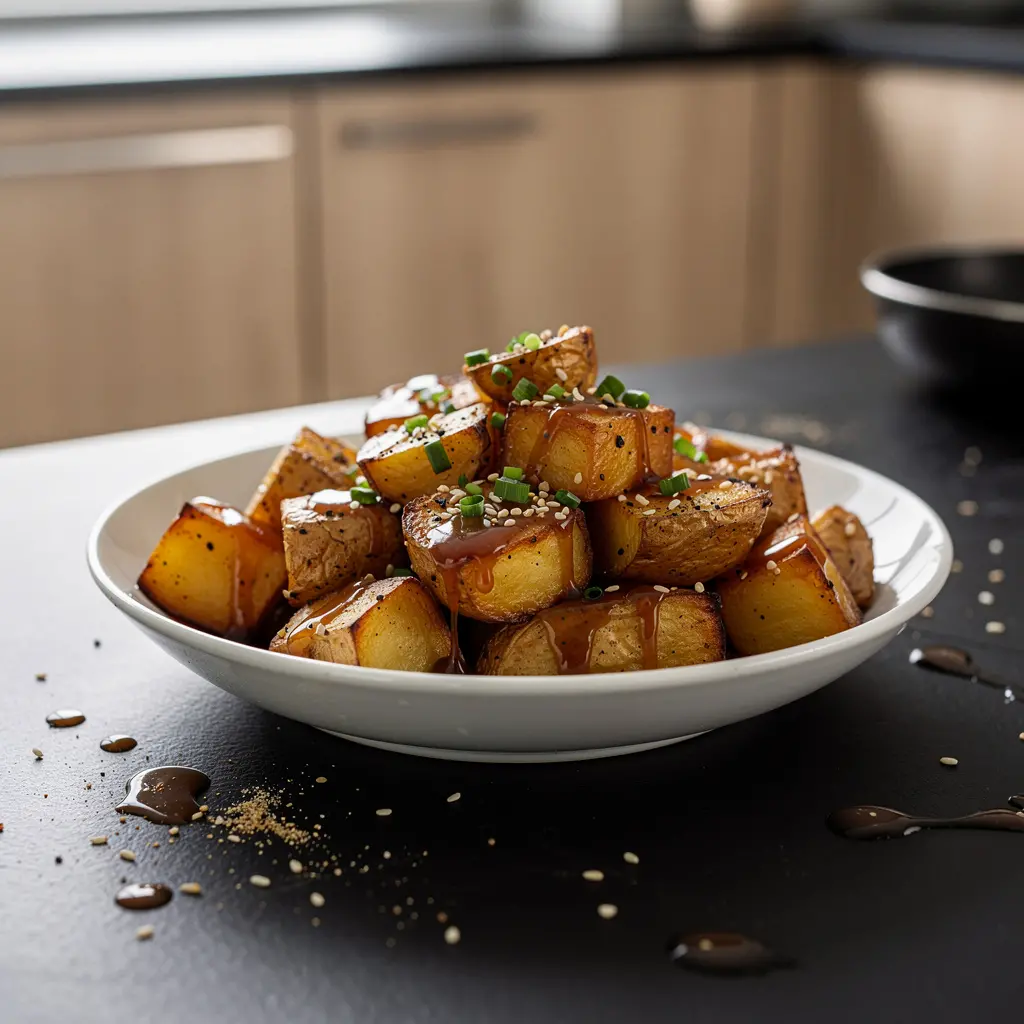 Pommes de terre coréennes sautées à la sauce soja et à l’ail