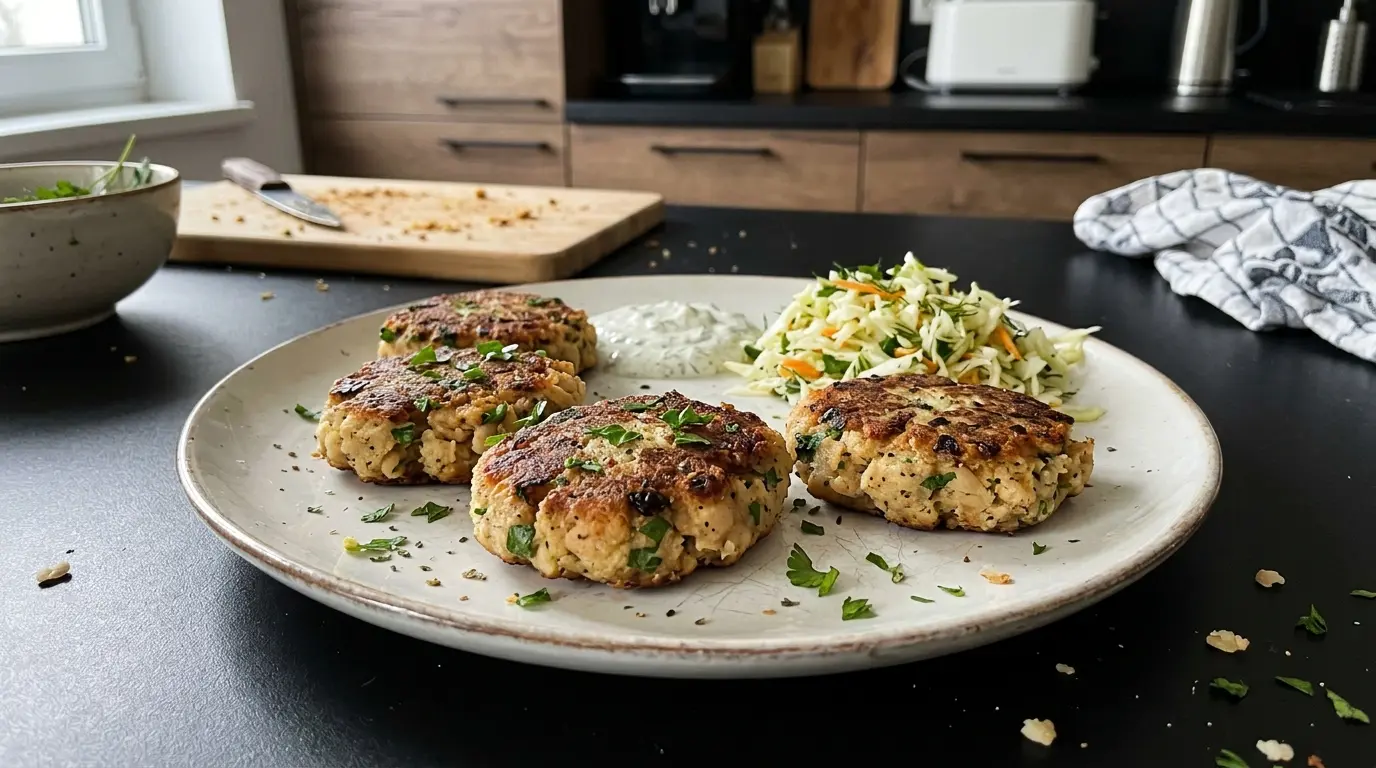 Kotlety z białej fasoli z natką pietruszki