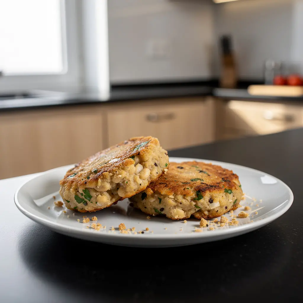 Kotlety z białej fasoli z natką pietruszki
