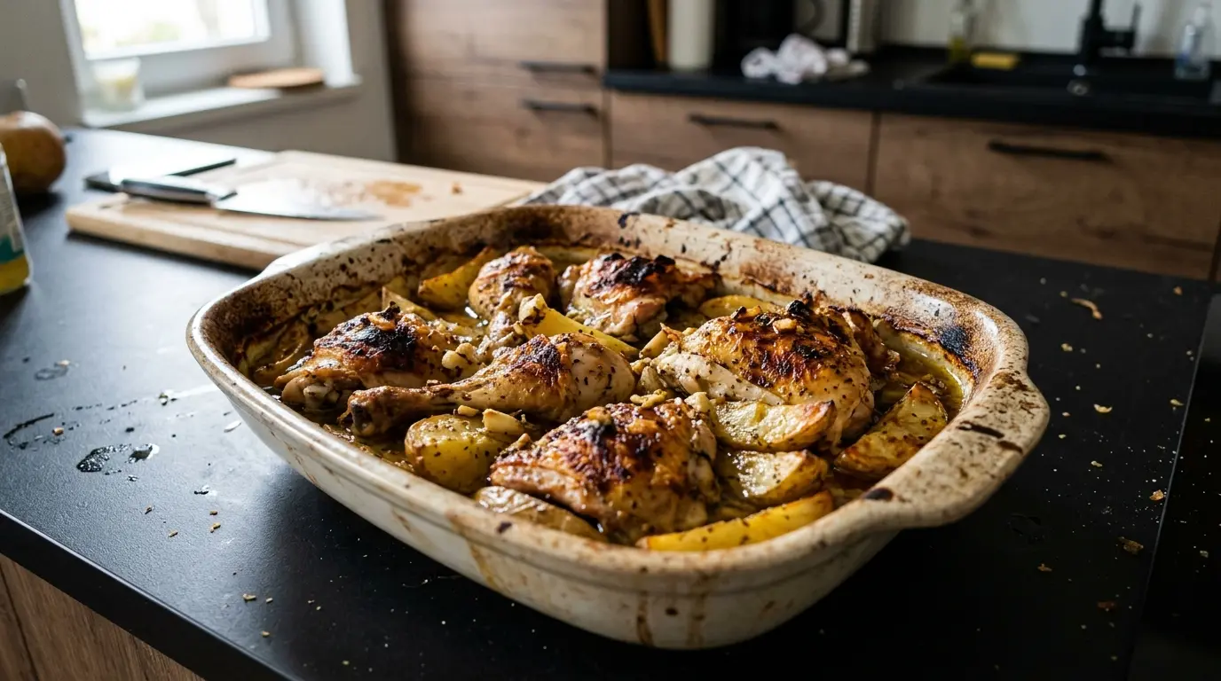 Kotopoulo skorthato – grecki kurczak z cytryną i czosnkiem z piekarnika