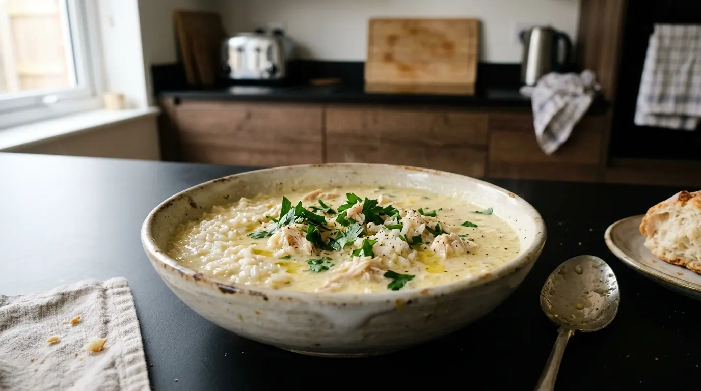 Kotosupa avgolemono – grecka zupa z kurczakiem i cytryną