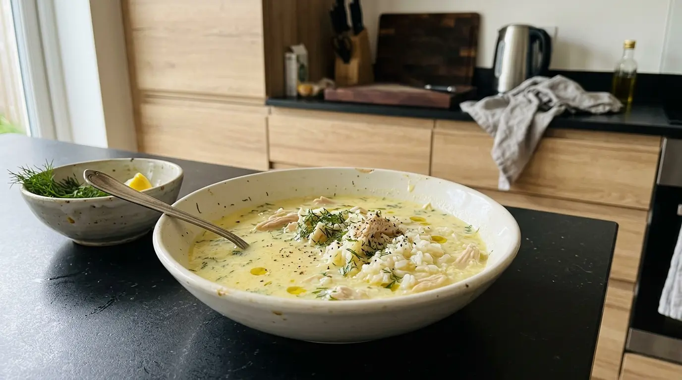 Kotosupa avgolemono – grecka zupa z kurczakiem i cytryną