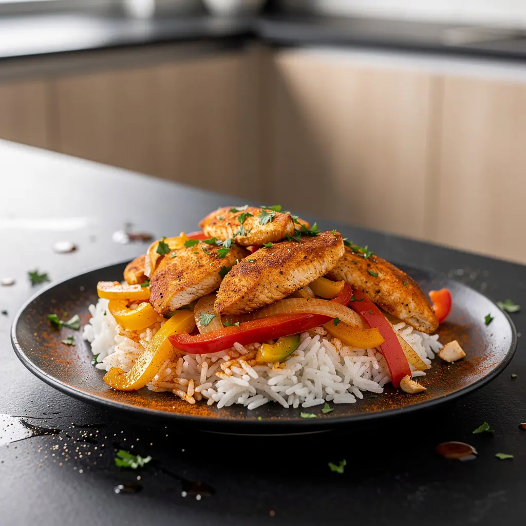 Kurczak po cajun z patelni z warzywami