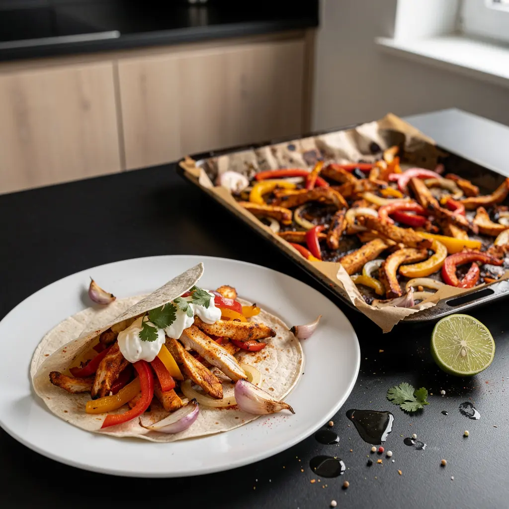 Kurczak po frytkach z piekarnika (sheet pan chicken fajitas)
