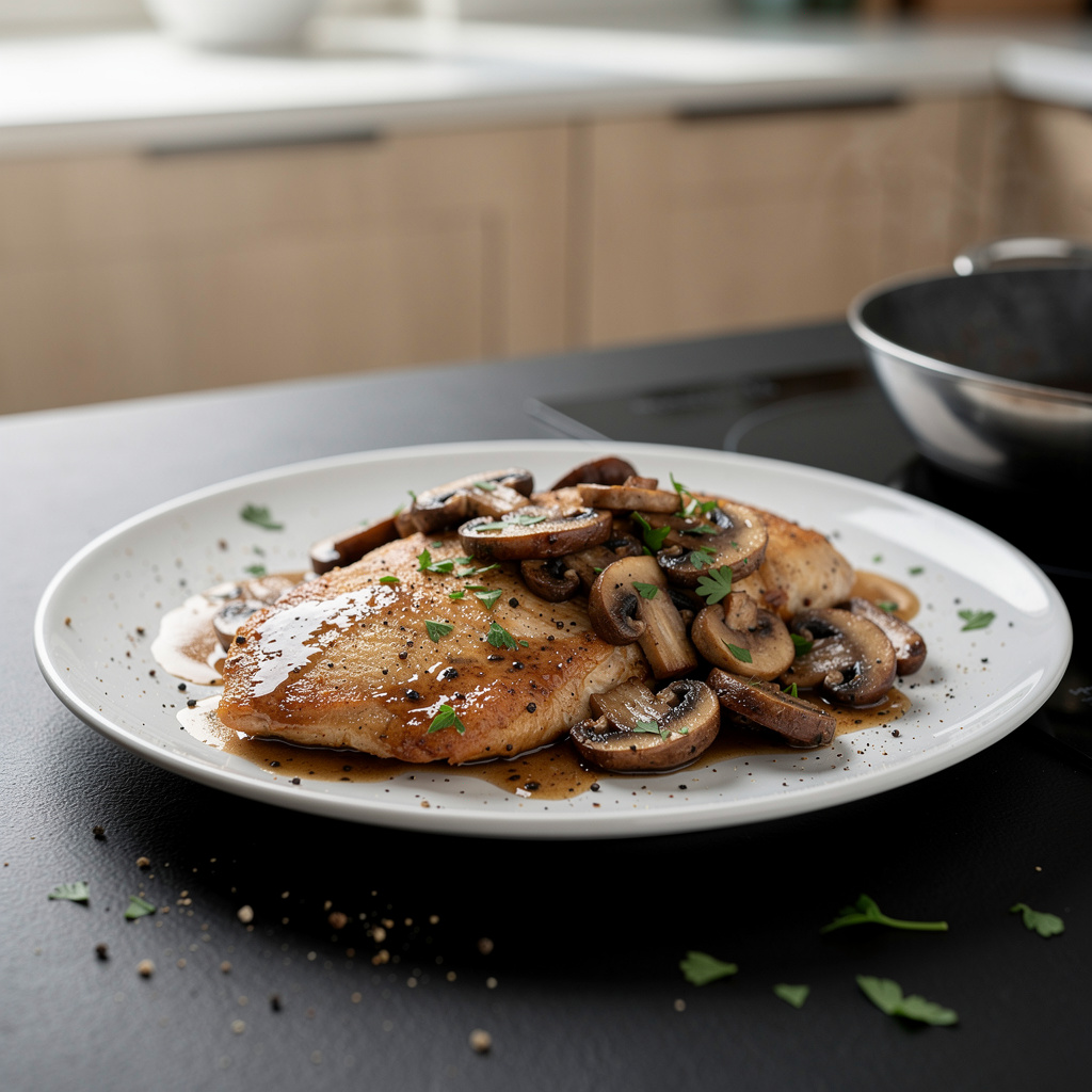 Kurczak po marsala z pieczarkami