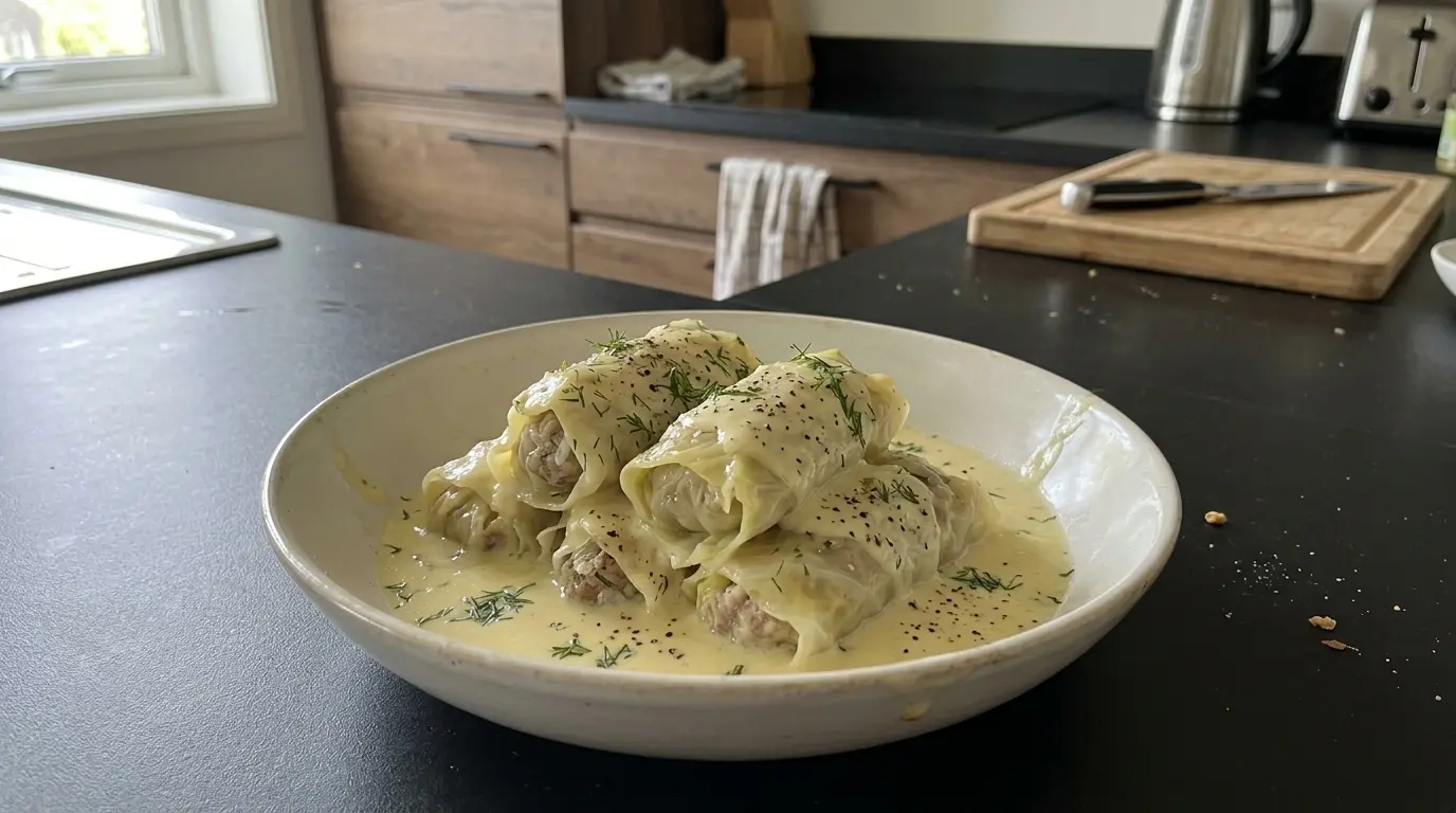 Lahanodolmades – greckie gołąbki z kapusty w sosie cytrynowo-jajecznym