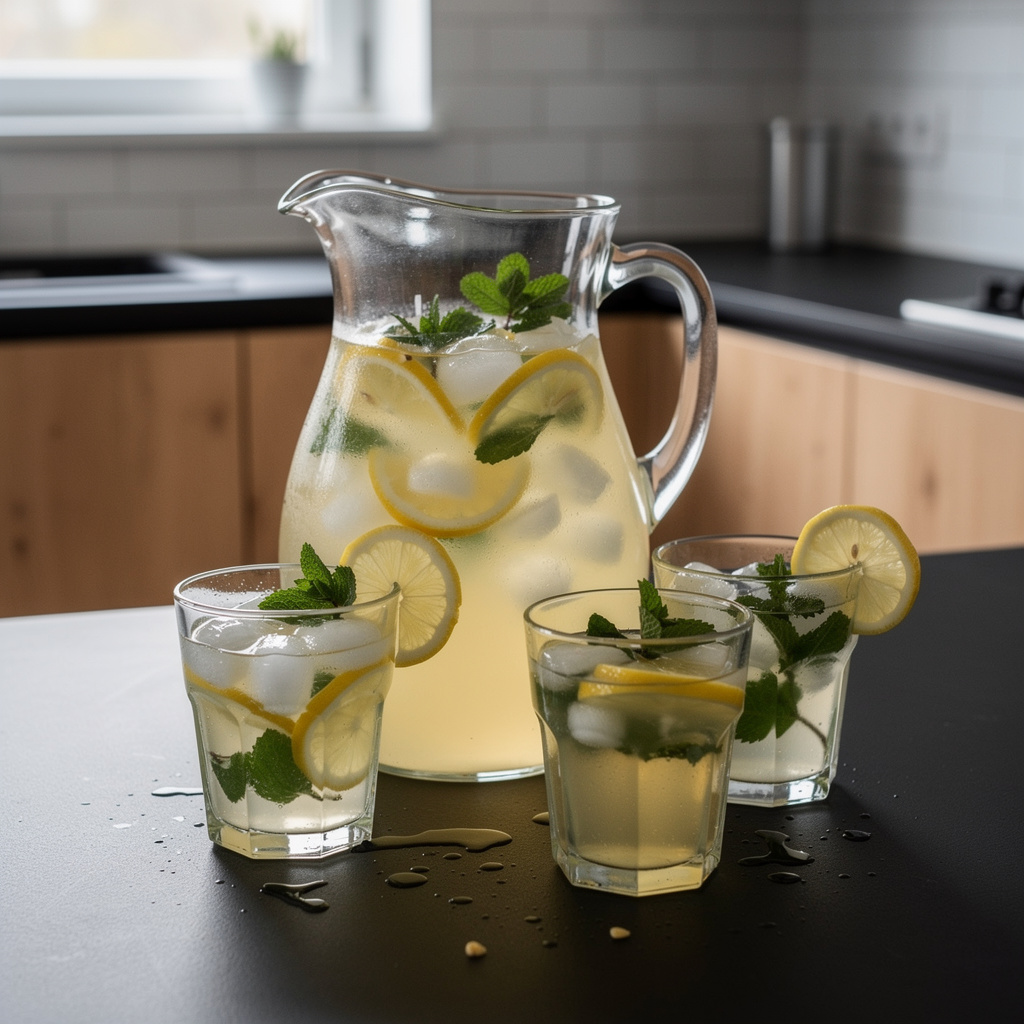 Lemoniada cytrynowo-miętowa z lodem po amerykańsku