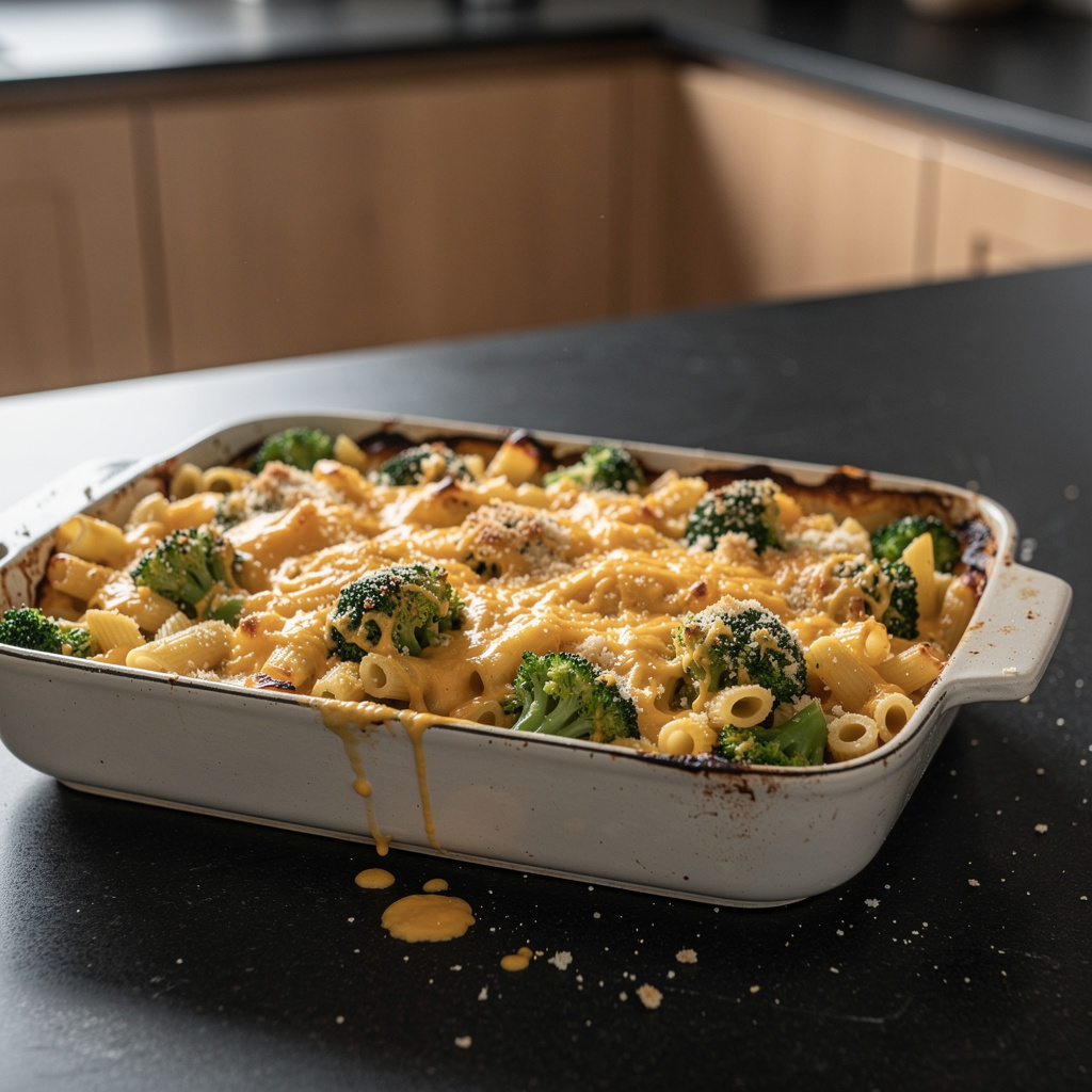 Baked Pasta with Cheddar and Broccoli