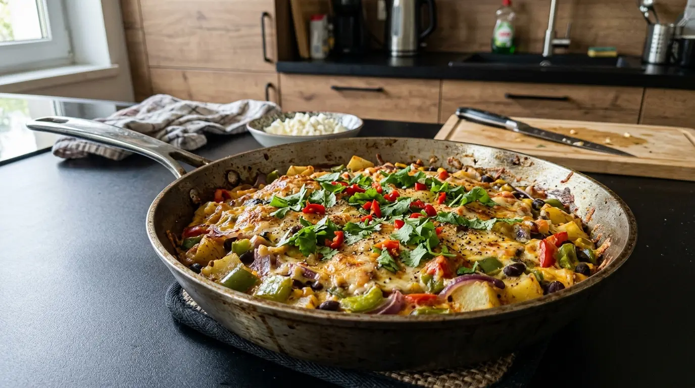 Meksykańska frittata z ziemniakami i papryką