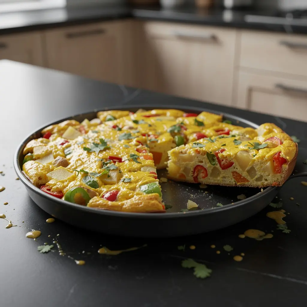 Mexican frittata with potatoes and peppers
