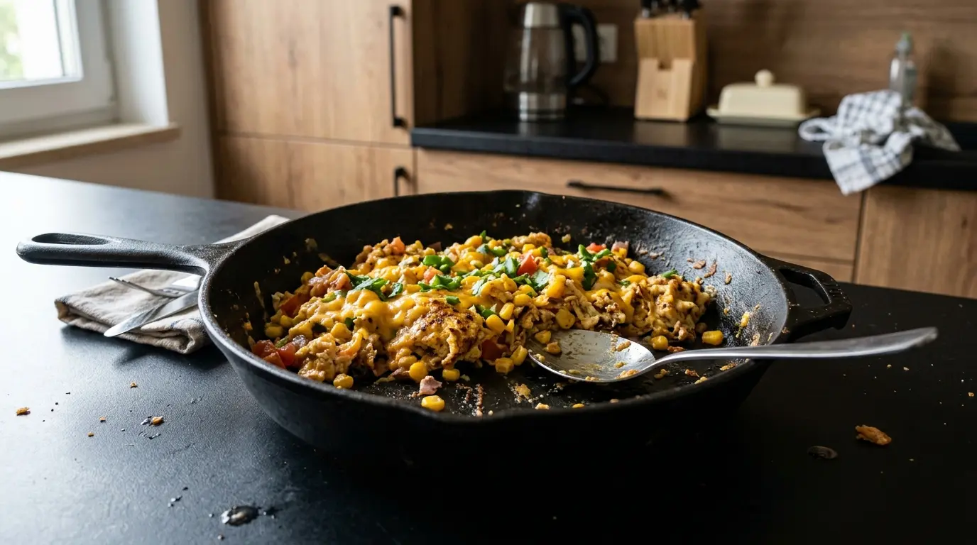 Mexican Scrambled Eggs with Corn and Cheese