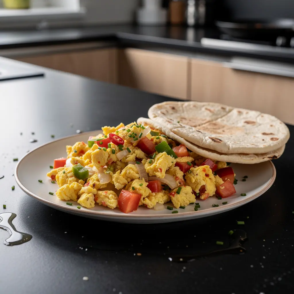 Meksykańska jajecznica z pomidorami i chili