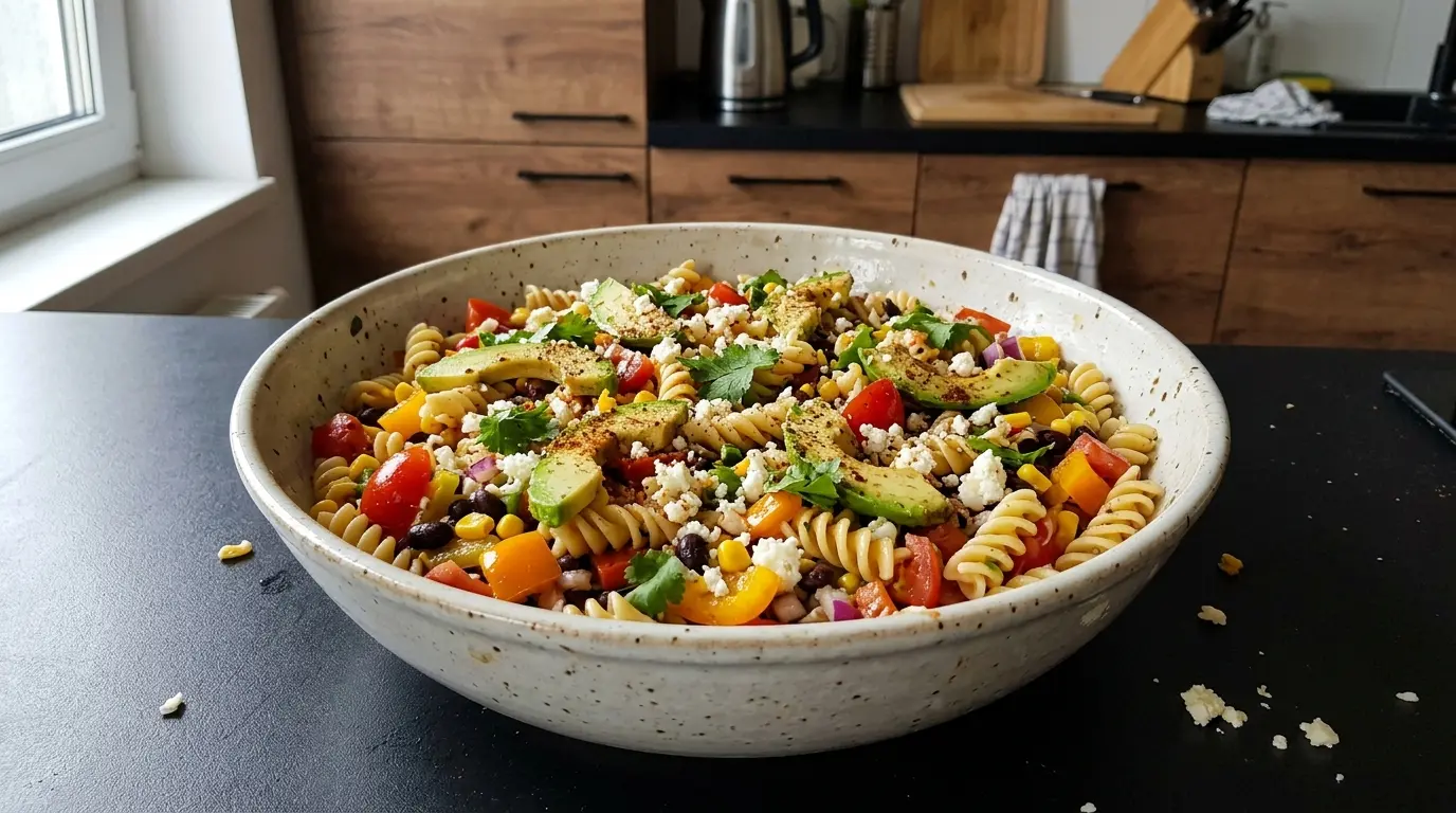 Meksykańska sałatka makaronowa z warzywami i limonką