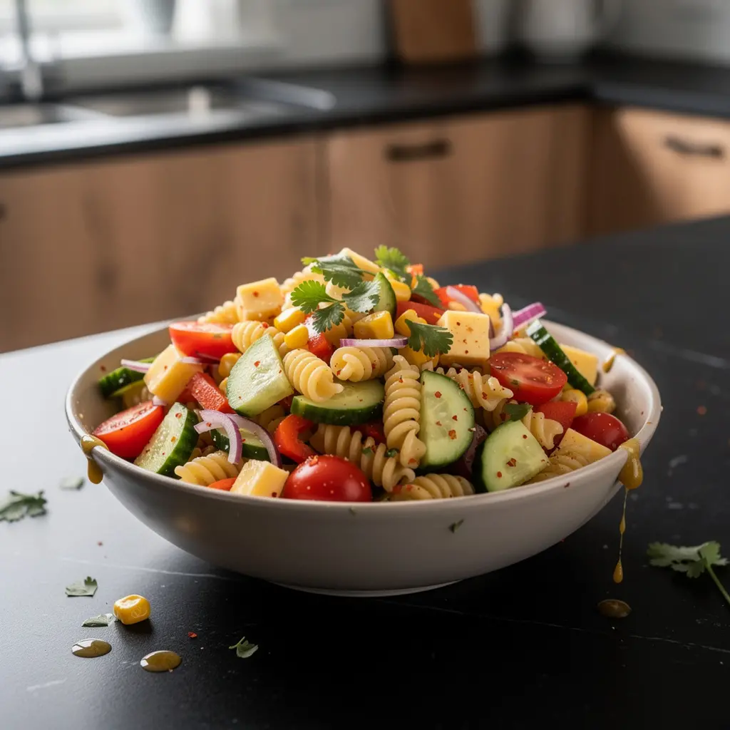 Mexican Pasta Salad with Vegetables and Lime
