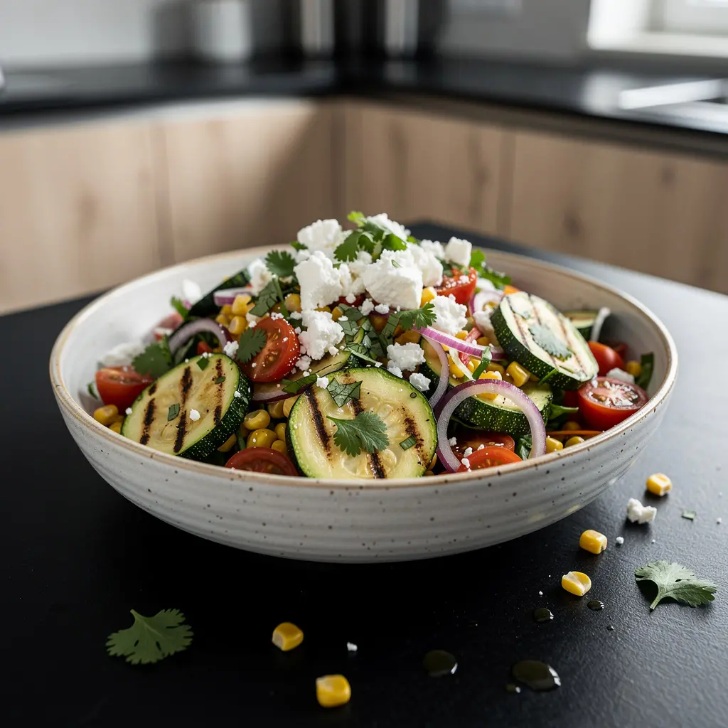 Meksykańska sałatka z grillowaną cukinią i serem