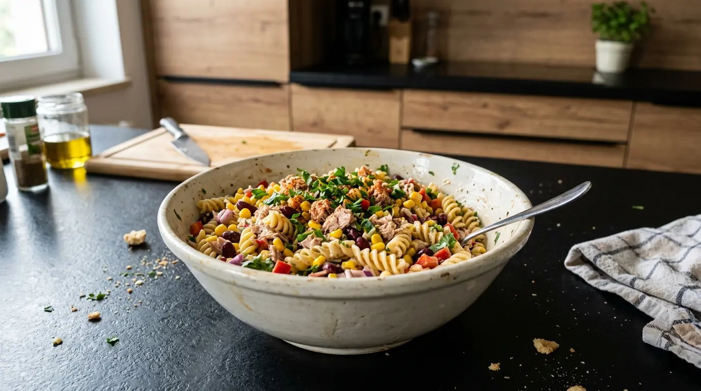 Mexican Pasta Salad with Tuna and Corn