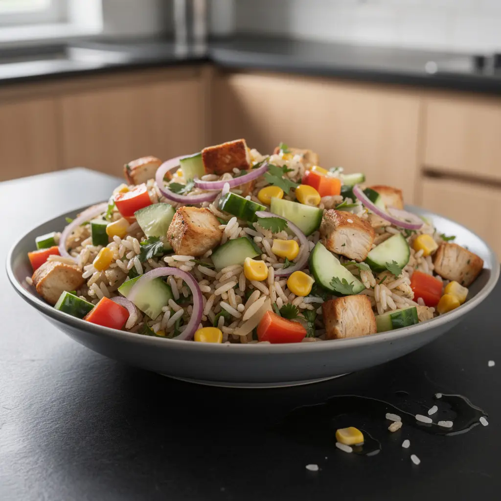 Mexican Rice Salad with Chicken and Lime