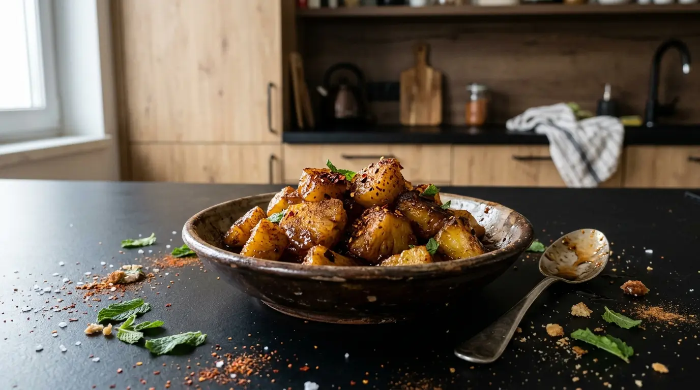 Meksykański deser z ananasa z cynamonem i chili