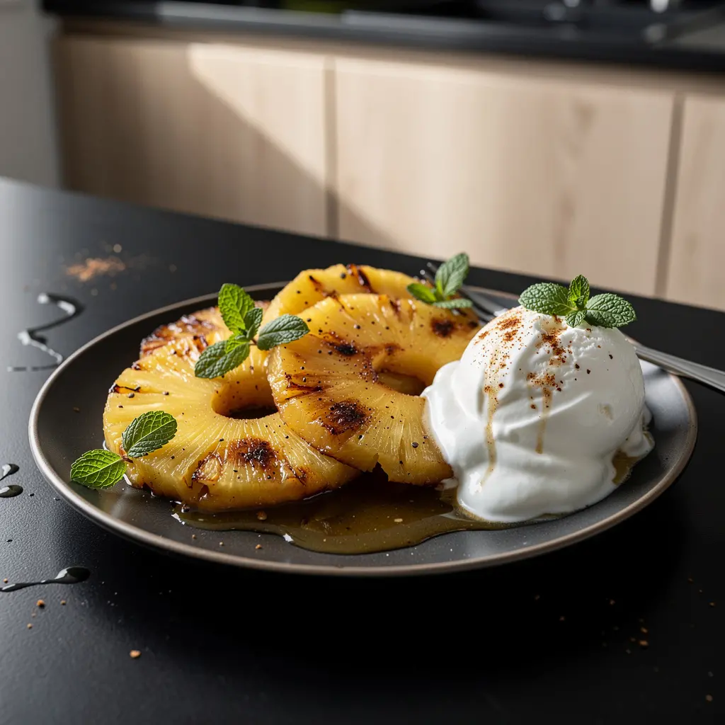 Meksykański deser z ananasa z cynamonem i chili