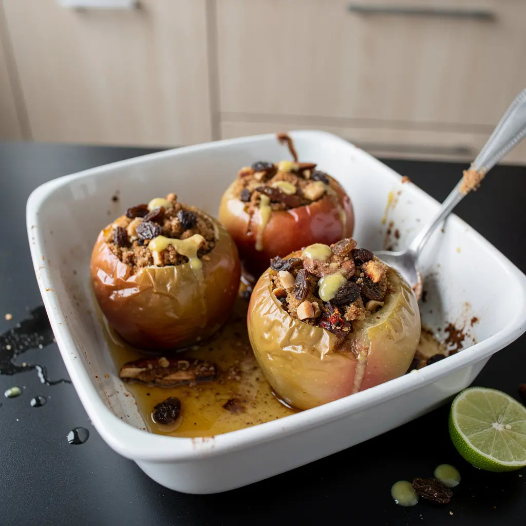 Meksykański deser z pieczonego jabłka z cynamonem i chili