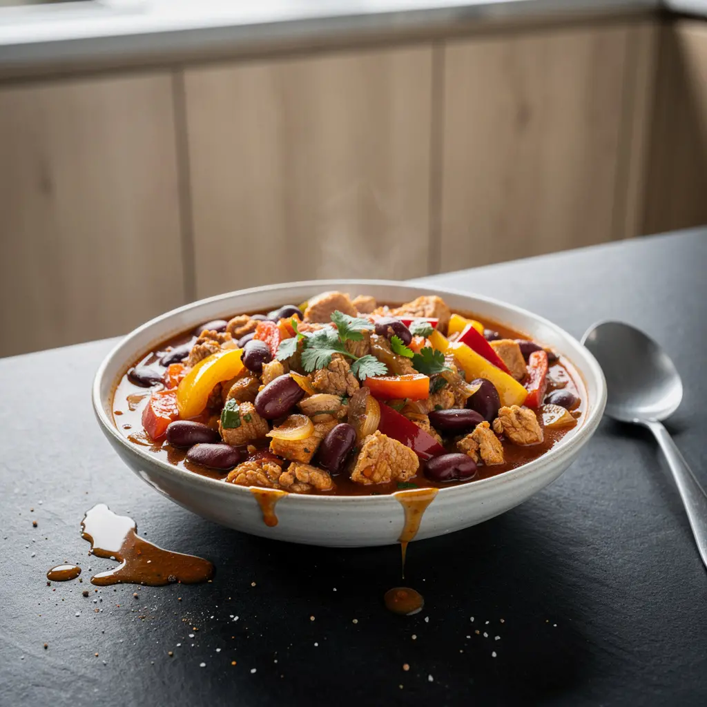 Mexican Turkey Stew with Peppers and Beans