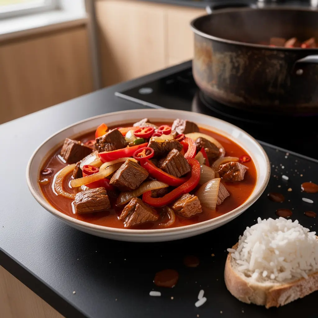 Meksykański gulasz z wołowiny z chili i kakao