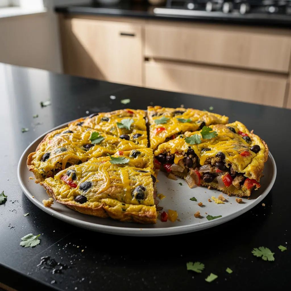 Meksykański omlet z fasolą i serem