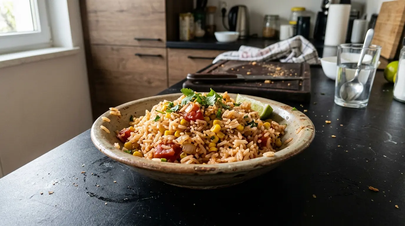 Meksykański ryż z pomidorami i kukurydzą