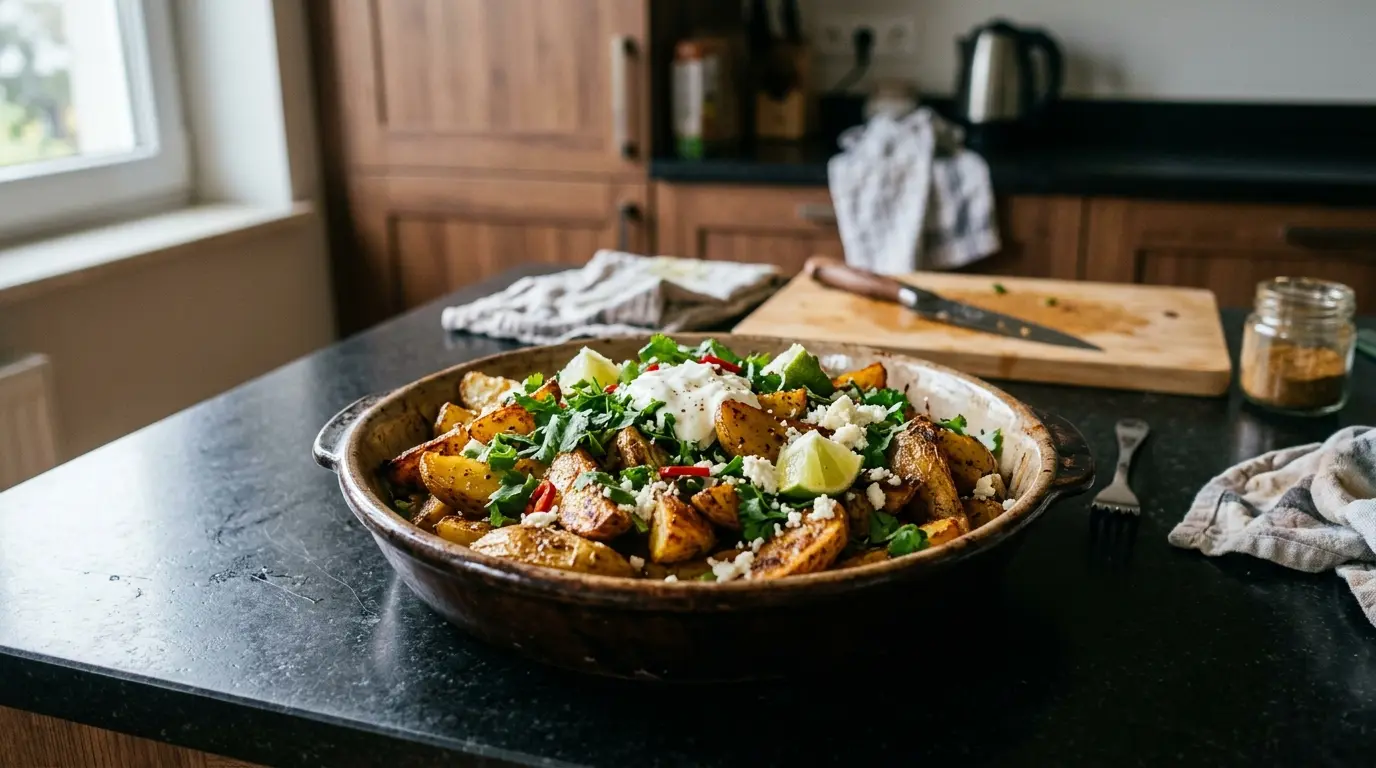Mexican Roasted Potatoes with Chili, Lime and Coriander