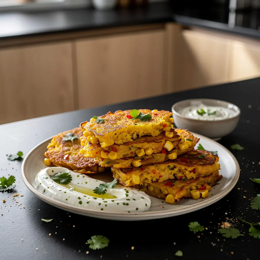 Galettes de pommes de terre mexicaines au maïs et au chili