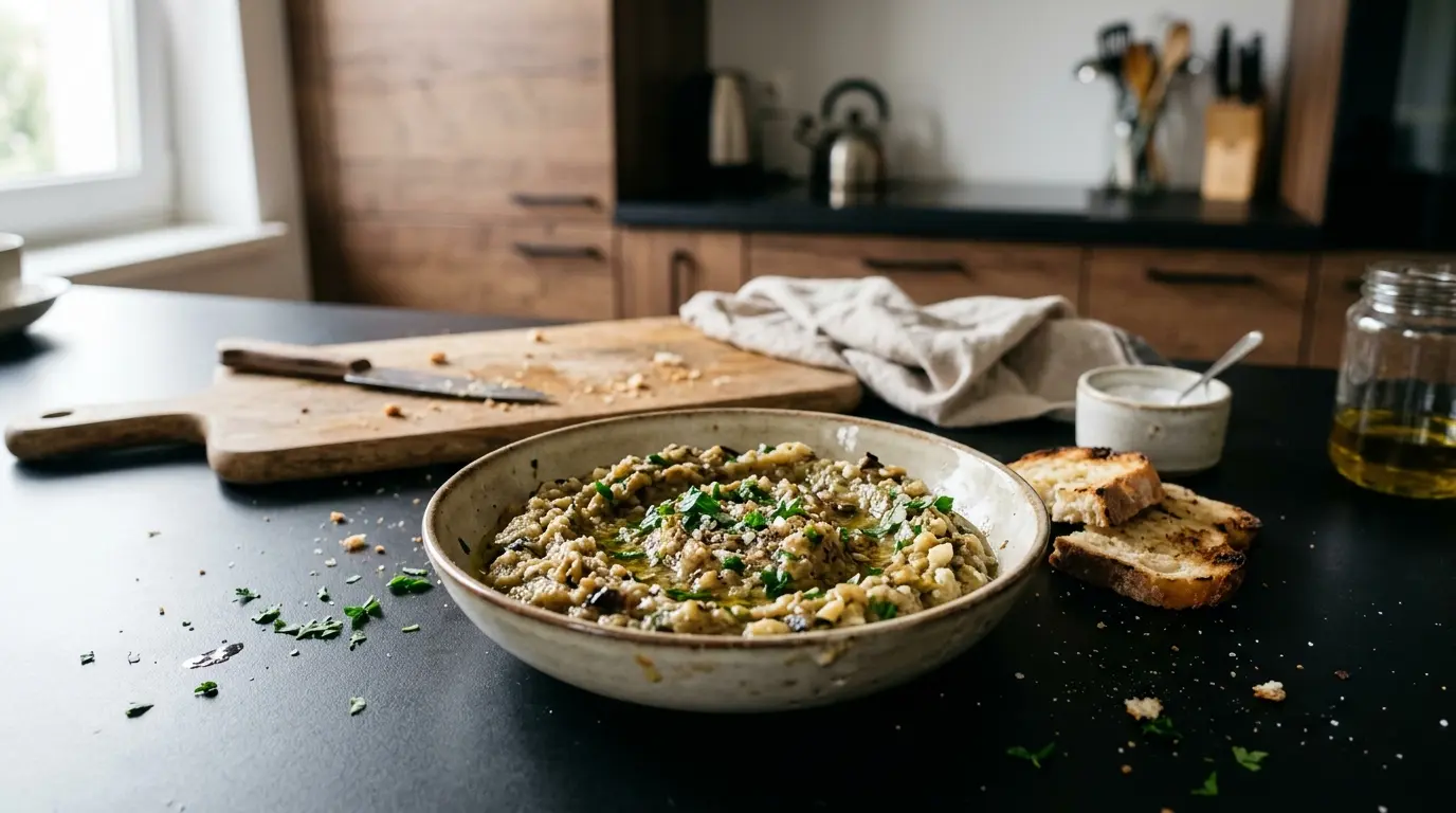 Melitzanosalata – pasta z pieczonego bakłażana po grecku