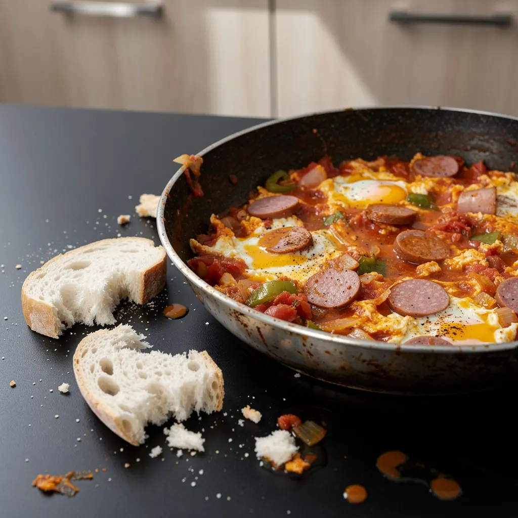 Menemen z sucukiem – jajka z turecką kiełbasą