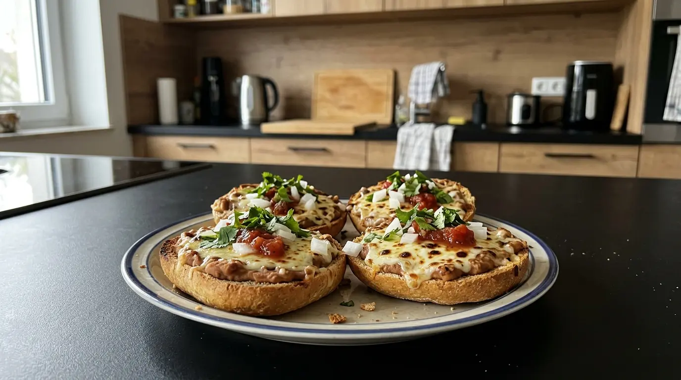 Molletes – zapiekane bułki z fasolą i serem