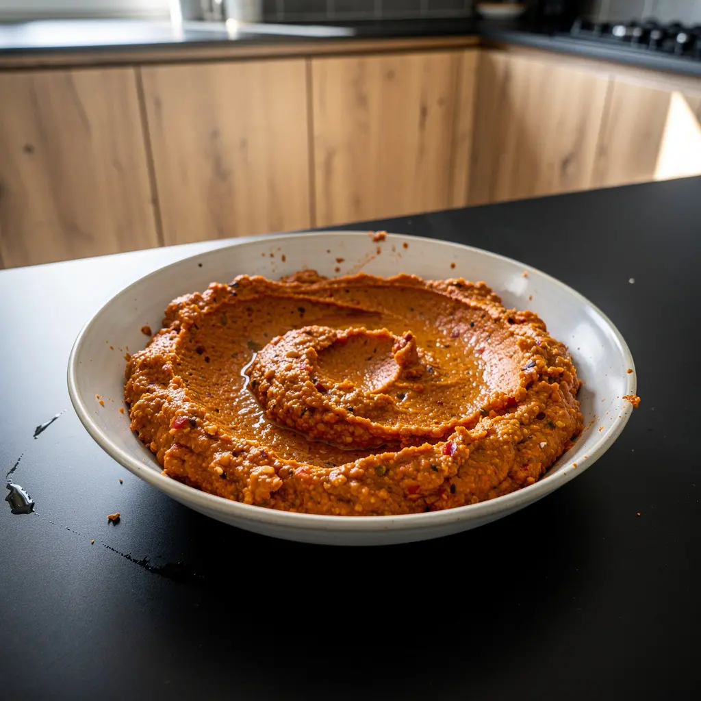 Muhammara – pasta z pieczonej papryki i orzechów włoskich