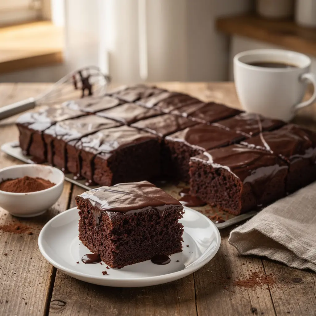 Murzynek z polewą czekoladową