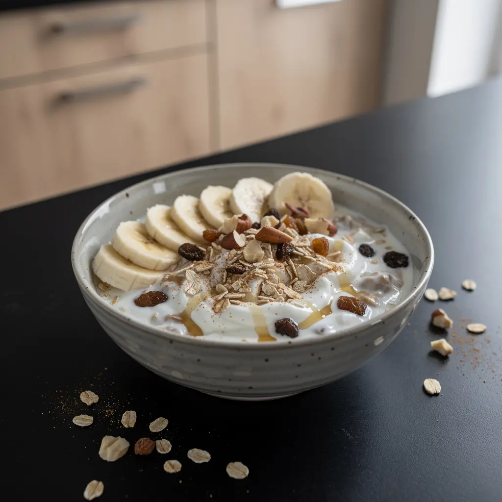 Salade de petit-déjeuner allemande au yaourt et aux noix