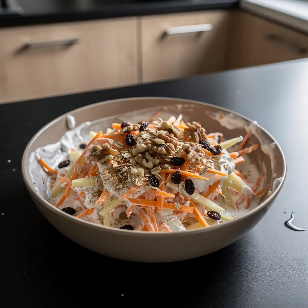 Salade de petit-déjeuner allemande à la carotte et à la pomme