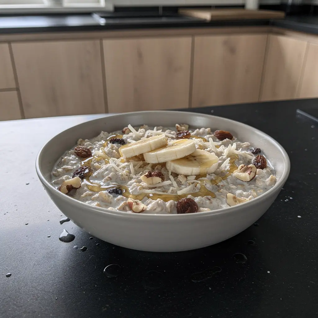 Salade de petit-déjeuner allemande aux flocons d’avoine, Bircher-muesli à l’allemande
